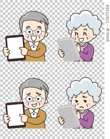 老年人使用平板電腦 53872568