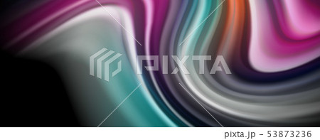 Abstract wave lines fluid rainbow style color stripes on black background. Artistic illustration for 53873236