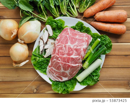 豚肉 タマネギ 野菜 53873425