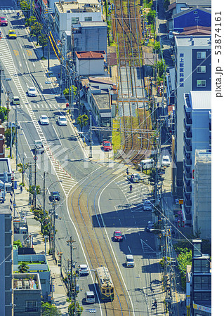 大阪　都市景観　阪堺電車 53874161