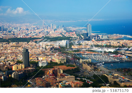 Historical neighbourhoods of Barcelona, view above Historical neighbourhoods of Barcelona, view above 53875170