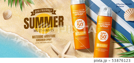 Sunscreen spray ads 53876123