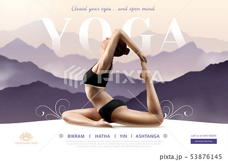Woman practicing yoga 53876145