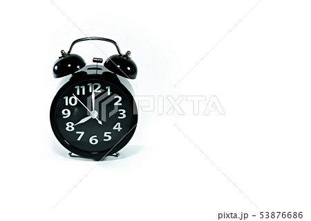 Alarm clock with copy space on isolated white 53876686