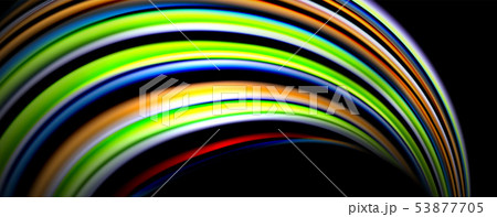 Fluid color waves with light effects, vector abstract background 53877705