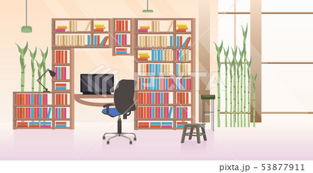empty no people creative workplace modern office interior flat horizontal 53877911