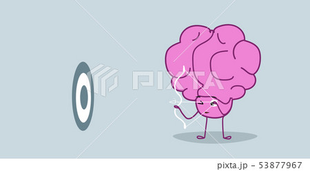 human brain archer hitting arrow in target strategy and goal concept pink cartoon character kawaii human brain archer hitting arrow in target strategy and goal concept pink cartoon character kawaii 53877967
