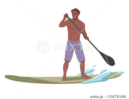 Man surfing, riding on the water. Summer leisure. 53879168