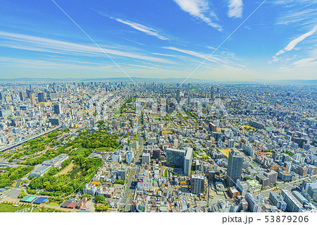 大阪　都市景観　あべのハルカスから北方向　  53879206