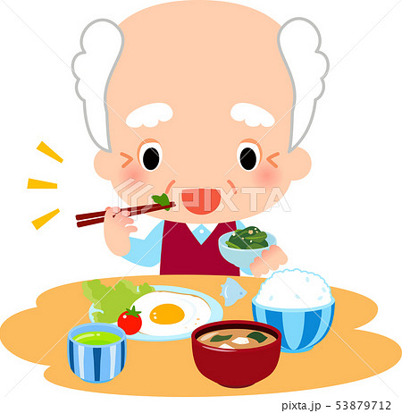 朝食を食べるシニア男性 53879712