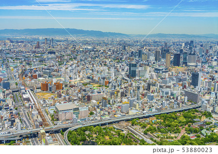 大阪　都市景観　浪速区、中央区方面　　　　　　　　　　　　　 53880023