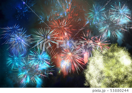 color fireworks background 53880244