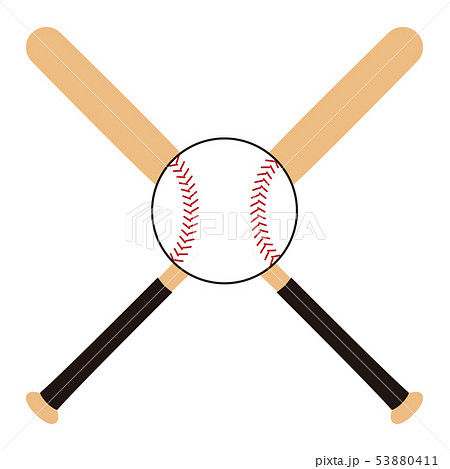 野球のバットとボール Baseball bat Baseball ball イラスト 53880411