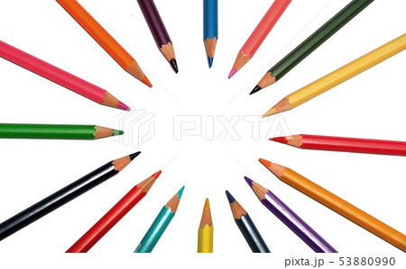 Color pencil with copy space isolated on whtie Color pencil with copy space isolated on whtie 53880990