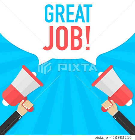 Loudspeaker great job words. Promotion and 53883210