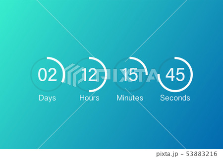 Vector countdown clock counter timer. UI app Vector countdown clock counter timer. UI app 53883216
