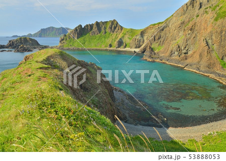 礼文島 澄海岬の写真素材