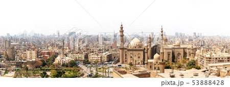 Panorama of Cairo, view on Mosque-Madrassa of Sultan Hassan 53888428