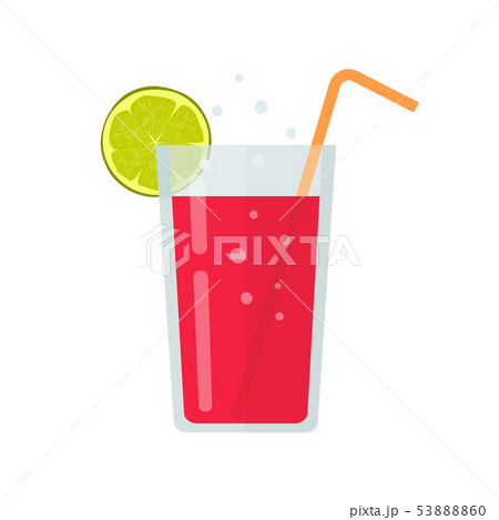 Fresh drink glass of smoothie or diet beverage cocktail vector illustration in flat cartoon design Fresh drink glass of smoothie or diet beverage cocktail vector illustration in flat cartoon design 53888860