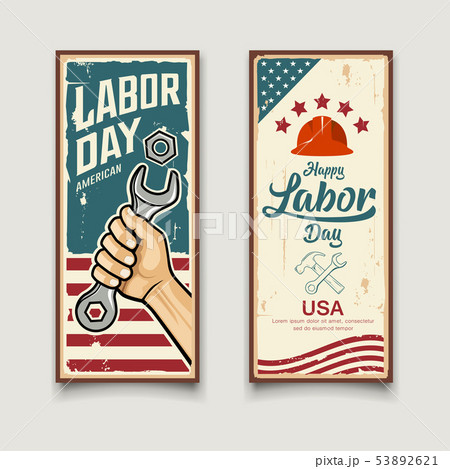 Happy Labor day america flag vector, Wrench Happy Labor day america flag vector, Wrench 53892621