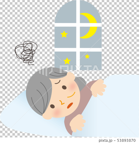 Sleepless Elderly People Stock Illustration