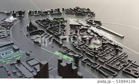 3D futuristic city architecture 53894136