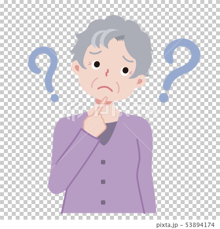 おばあちゃん 疑問 イラストのイラスト素材 おばあちゃん 疑問 イラストのイラスト素材