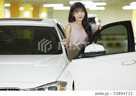 自動車 ビジネスウーマン ビジネス 53894715