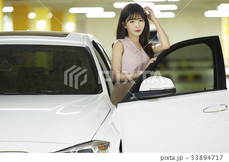 自動車 ビジネスウーマン ビジネス 53894717
