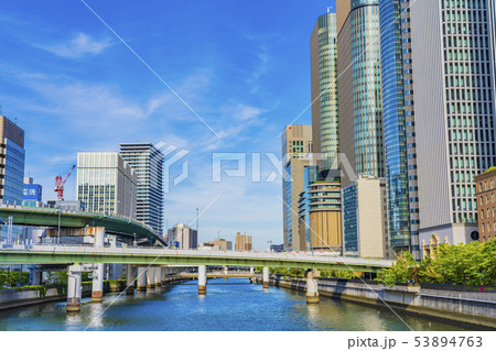 大阪　キタ　堂島　中之島　都市景観　  53894763