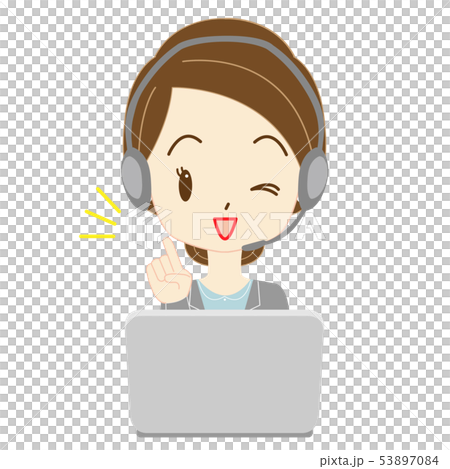 Female business operator personal computer 53897084