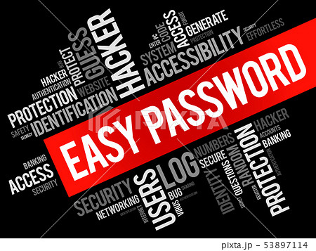 Easy Password word cloud collage 53897114