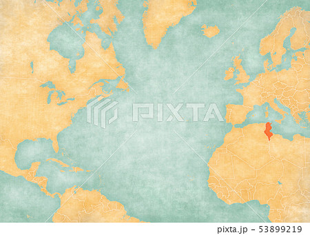 Map of North Atlantic Ocean - Tunisia 53899219