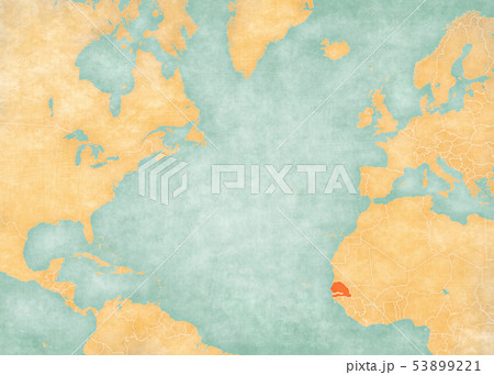 Map of North Atlantic Ocean - Senegal 53899221