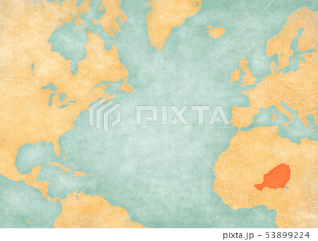 Map of North Atlantic Ocean - Niger 53899224