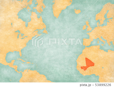 Map of North Atlantic Ocean - Mali 53899226