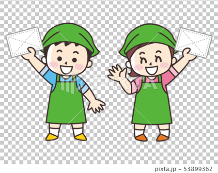 雑巾を持った子供 雑巾を持った子供 53899362