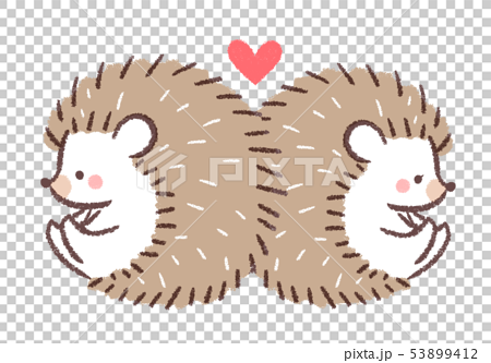 Hedgehog Couple Back To Back Heart Stock Illustration