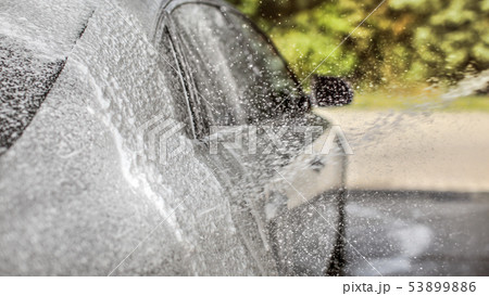 Abstract carwash background - only drops in focus. 53899886