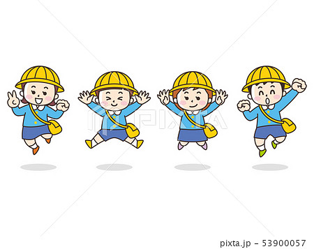 ジャンプする保育園児 53900057