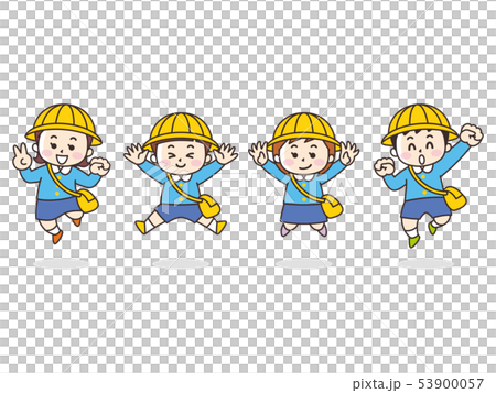 ジャンプする保育園児 53900057