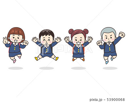 ジャンプする小学生 ジャンプする小学生 53900068