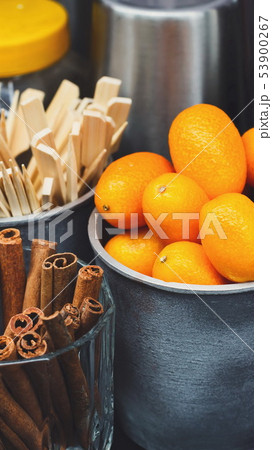 Making mulled wine for sale at country fair Making mulled wine for sale at country fair 53900267