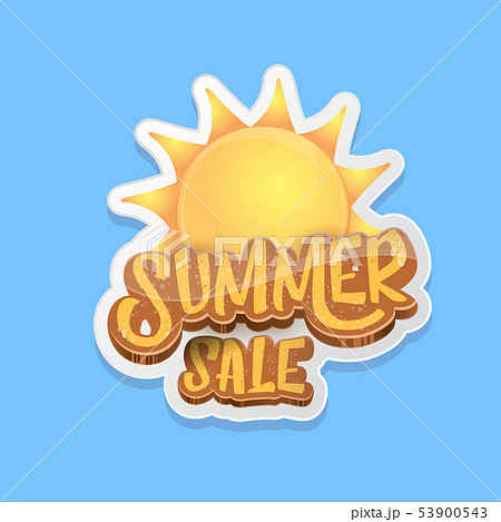 summer sale label or tag isolated on blue background. Pink Summer sale discount poster, sticker summer sale label or tag isolated on blue background. Pink Summer sale discount poster, sticker 53900543