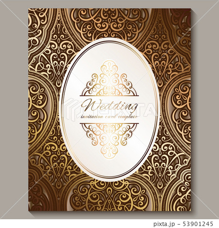 Wedding invitation card with bronze and gold shiny Wedding invitation card with bronze and gold shiny 53901245