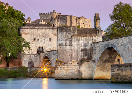 Avignon. Bridge of St. Benezet over the Rhone River. 53901608