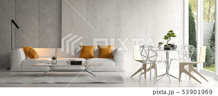 Interior of modern living room with sofa 3D rendering 53901969