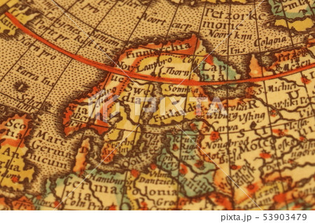 北欧_拡大_アンティーク地図 53903479
