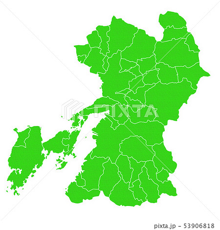 熊本県地図のイラスト素材