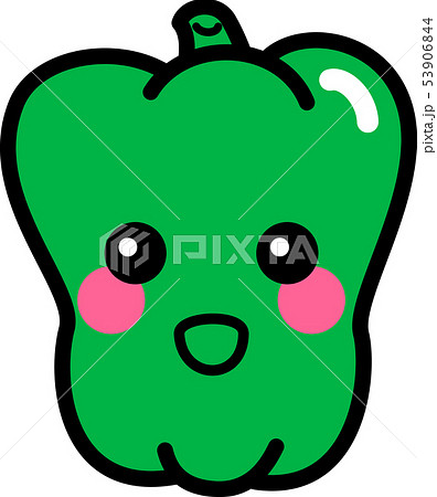 ピーマン 野菜 キャラクターのイラスト素材 53906844 Pixta